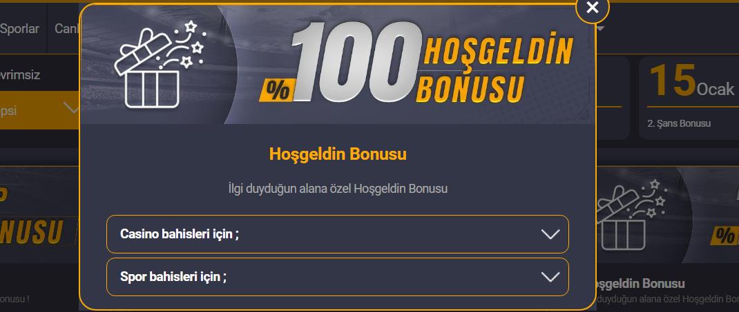 Betcup Hoş Geldin Bonusu