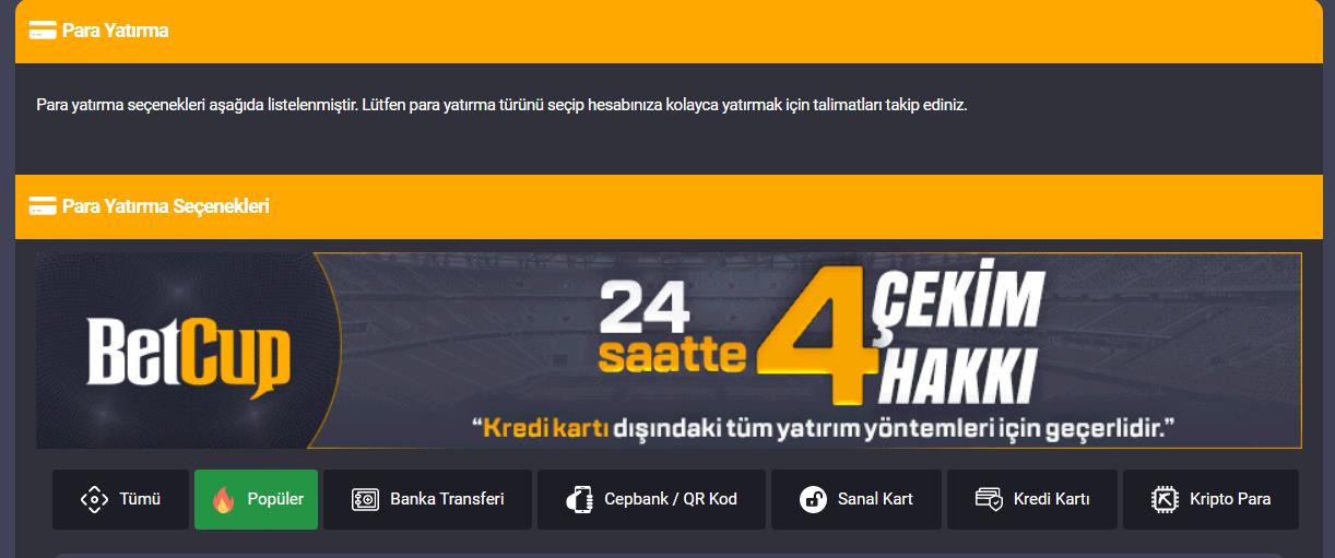 Betcup Bahis Sitesine Nasıl Para Yatırılır